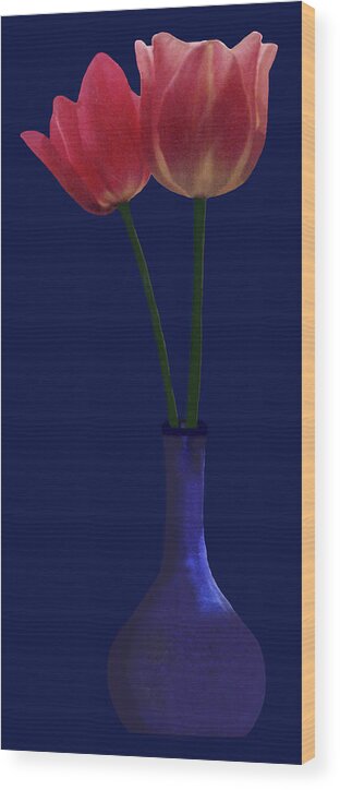 Flowers Wood Print featuring the photograph Tulips in a Vase by Robert Suggs