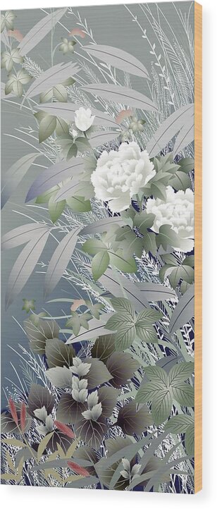 Asian Wood Print featuring the digital art Japanese modern interior art #39 by ArtMarketJapan