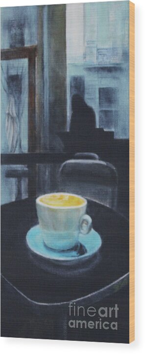 Coffee Wood Print featuring the painting Fancy A Cuppa? by Jane See
