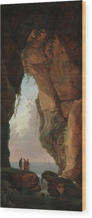 18th Century Wood Print featuring the painting The Mouth of a Cave, 1784 by Hubert Robert