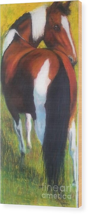 Horses Wood Print featuring the painting The Paint by Frances Marino