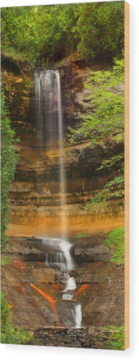 Munising Falls Wood Print featuring the photograph Munising Falls by Brook Burling