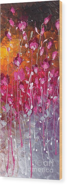 Violet Wood Print featuring the painting Pink Beauty by Preethi Mathialagan