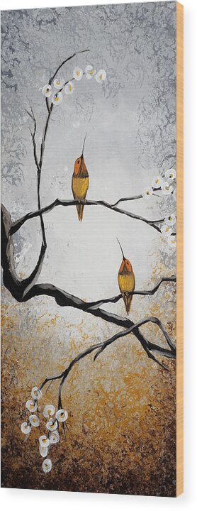 Painting Wood Print featuring the painting Birds by Mike Irwin