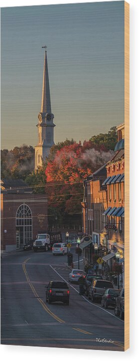 Camden Wood Print featuring the photograph Camden Steeple by Tim Kathka