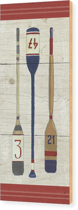 Blue Wood Print featuring the painting Nautique X #1 by James Wiens