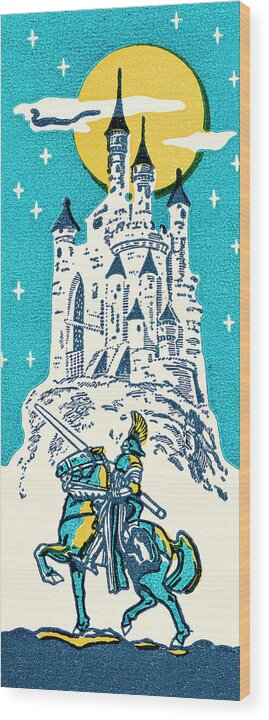 Animal Wood Print featuring the drawing Knight going to a castle by CSA Images
