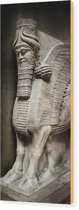 Assyrian Human Headed Winged Bull Wood Print featuring the photograph Assyrian Human-headed Winged Bull by Weston Westmoreland