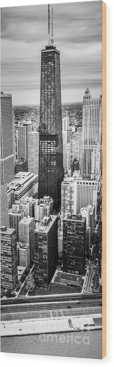 America Wood Print featuring the photograph Chicago Aerial Vertical Panoramic Picture by Paul Velgos