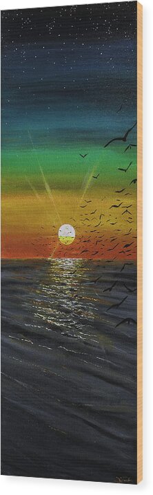 Ocean Wood Print featuring the painting In Dreams by Joel Tesch