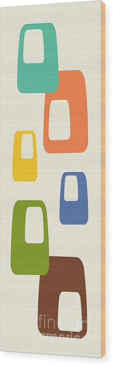 Mid Century Modern Wood Print featuring the digital art Oblongs by Donna Mibus