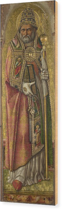 Carlo Crivelli Wood Print featuring the painting Saint Peter by Carlo Crivelli