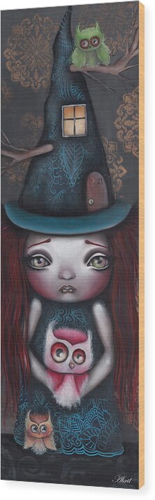 Witch Wood Print featuring the painting Samantha by Abril Andrade