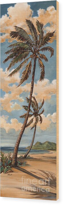 Palm Wood Print featuring the painting Palm Breeze I #1 by Paul Brent