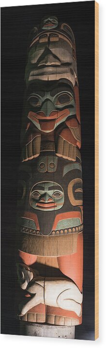 Totem Wood Print featuring the photograph Totem Shadows #1 by Ian Johnson