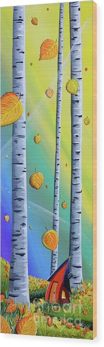 Aspen Wood Print featuring the painting Fall by Cindy Thornton