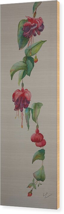Climbing Vine Wood Print featuring the painting Social Climber II by Ruth Kamenev