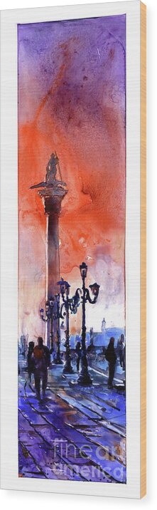 Art For House Wood Print featuring the painting St. Mark's Square- Venice by Ryan Fox