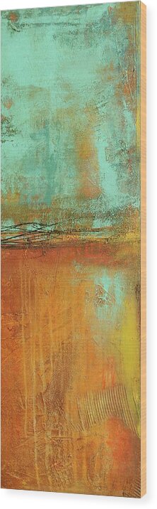 Abstract Wood Print featuring the painting Ten City II by Erin Ashley