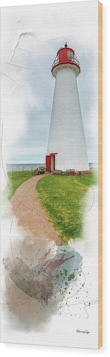 Lighthouse Wood Print featuring the mixed media Standing Tall by Moira Law