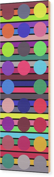 Abstract Wood Print featuring the drawing Stripe Circle Alphabet Vertical by Revad Codedimages