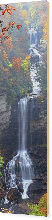 Waterfall Wood Print featuring the photograph Raven Cliff Falls #2 by Alan Lenk