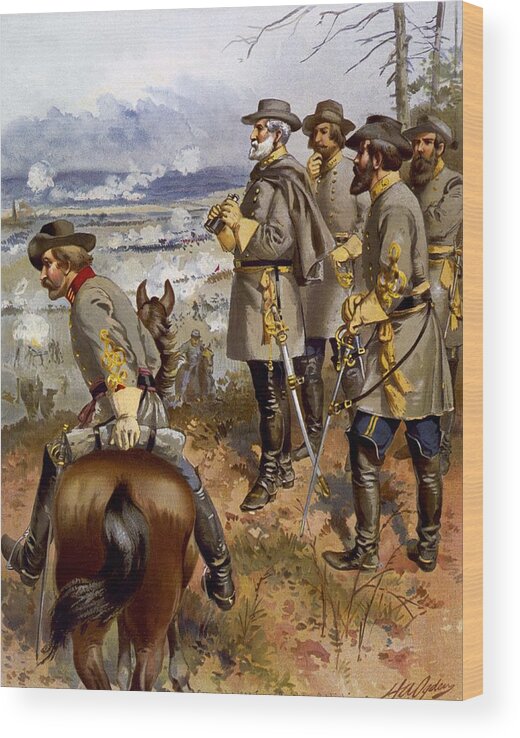 Military Wood Print featuring the painting Battle of Fredericksburg by American School