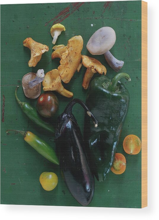 Fruits Wood Print featuring the photograph A Pile Of Vegetables by Romulo Yanes