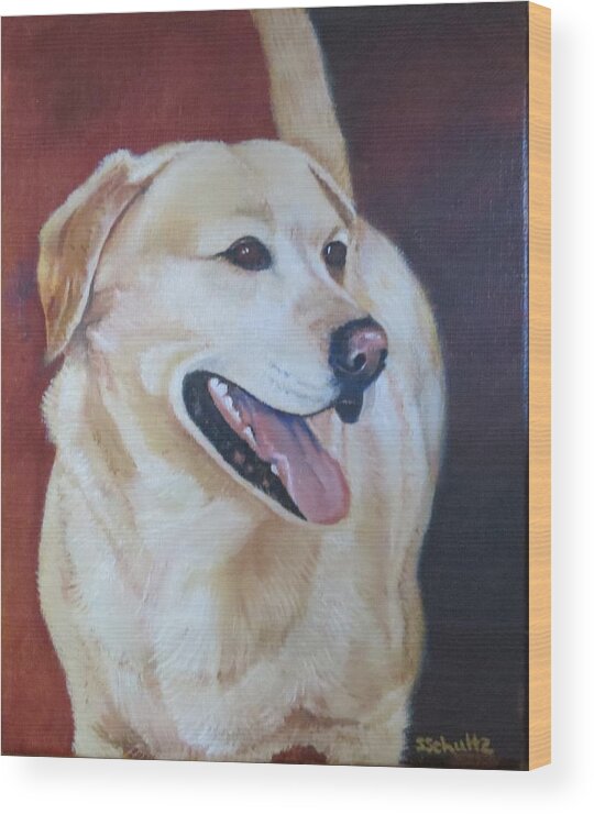 Labrador Retriever Wood Print featuring the painting Buddy by Sharon Schultz