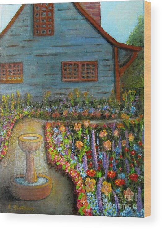 Garden Wood Print featuring the painting Dream Garden by Laurie Morgan