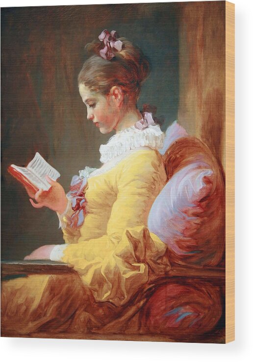 Young Girl Ready Wood Print featuring the photograph Fragonard's Young Girl Reading by Cora Wandel