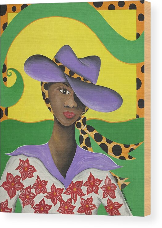 Gullah Art Wood Print featuring the painting Hat Appeal by Patricia Sabreee