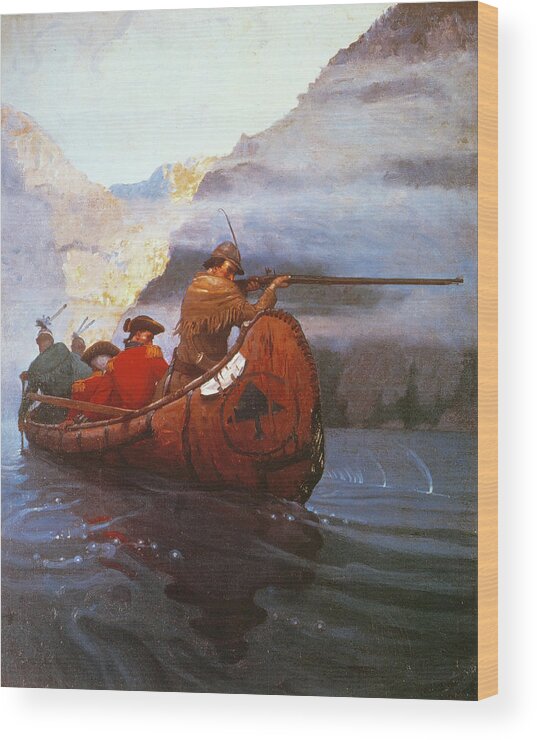 1757 Wood Print featuring the drawing Last Of The Mohicans, 1919 by N C Wyeth