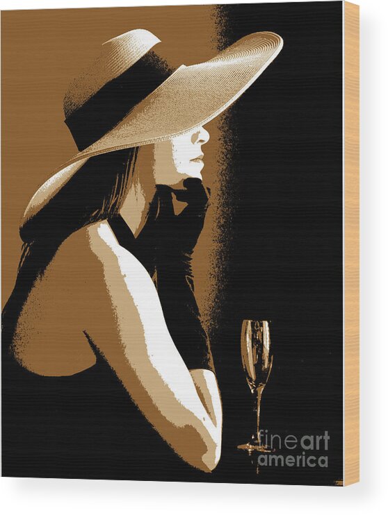 Hat Wood Print featuring the photograph Longing #1 by Nancy Bradley
