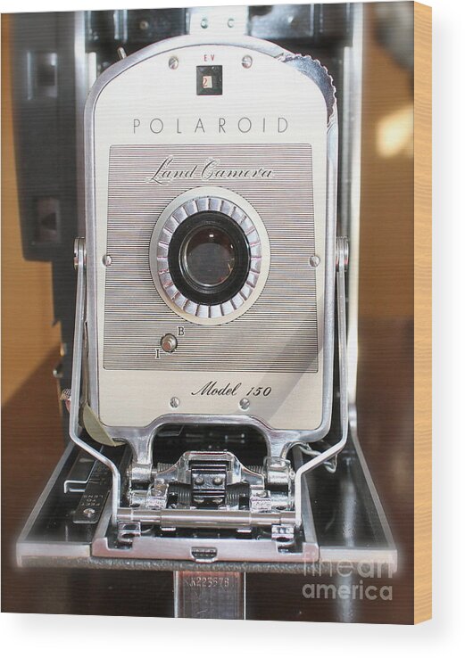 Polaroid Wood Print featuring the photograph Polaroid Land Camera #1 by Pamela Walrath