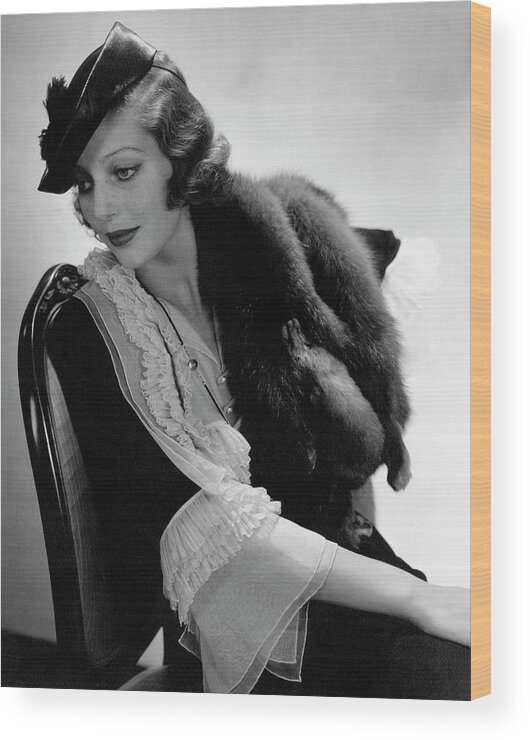 Actress Wood Print featuring the photograph Portrait Of Loretta Young #1 by Edward Steichen