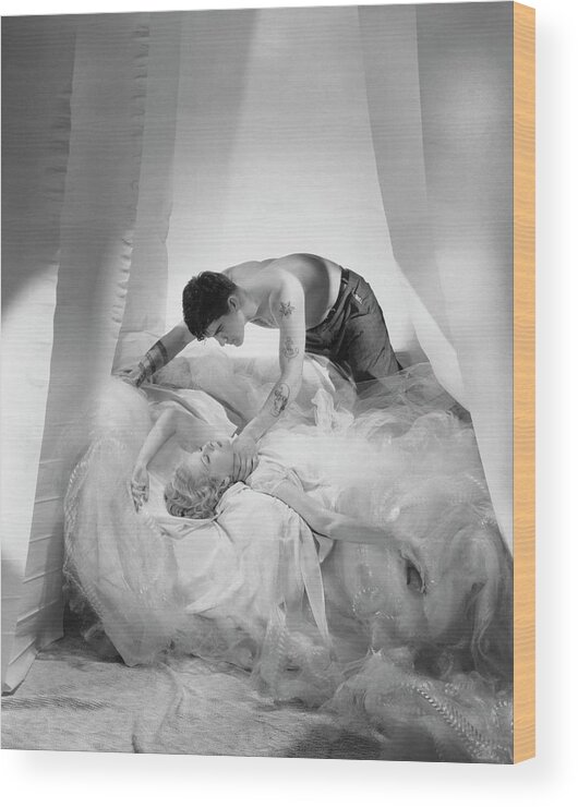 Dance Wood Print featuring the photograph Princess Natalie Paley And Victor Kraft #1 by Cecil Beaton