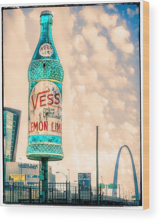  Wood Print featuring the photograph Rotating Vess Soda Bottle #1 by Robert FERD Frank