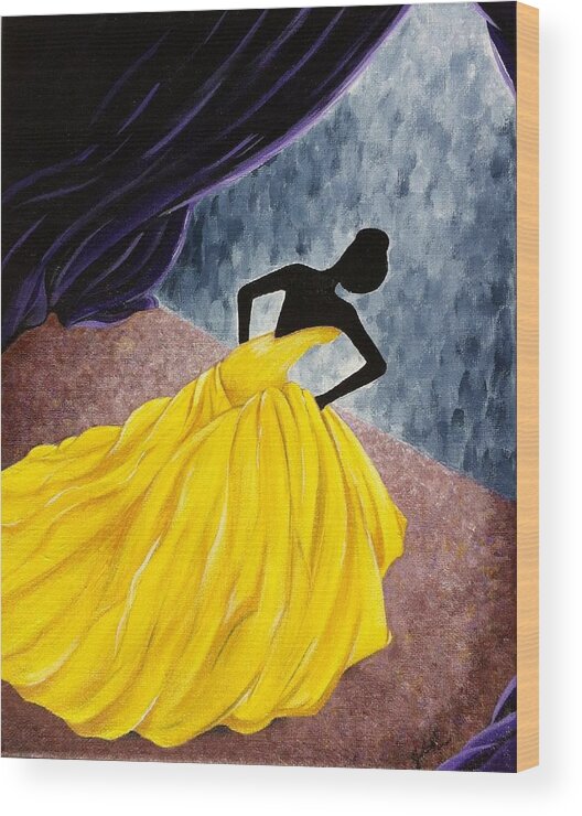 Female Wood Print featuring the painting Take a bow by Yolanda Holmon