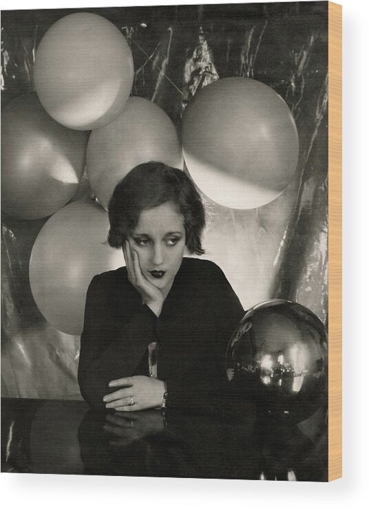 Actress Wood Print featuring the photograph Tallulah Bankhead Surrounded By Balloons by Cecil Beaton