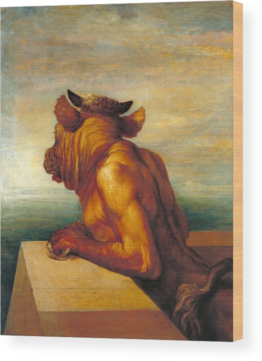 George Frederic Watts Wood Print featuring the painting The Minotaur #2 by George Frederic Watts