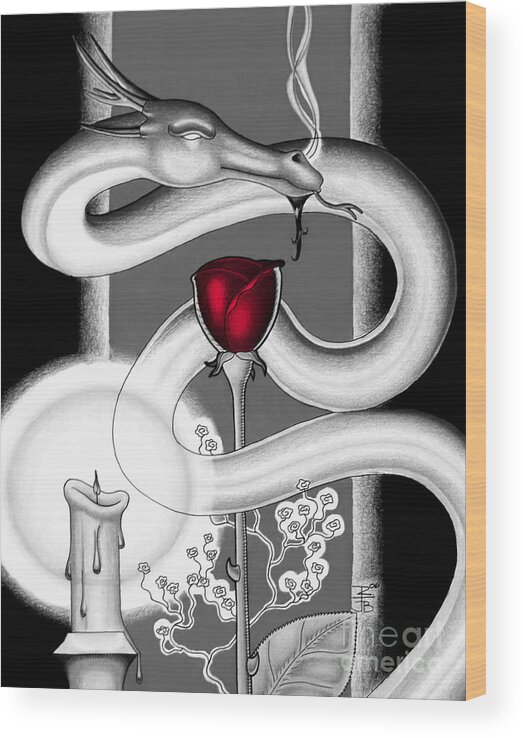 Serpent Wood Print featuring the digital art With Love II by Robert Ball