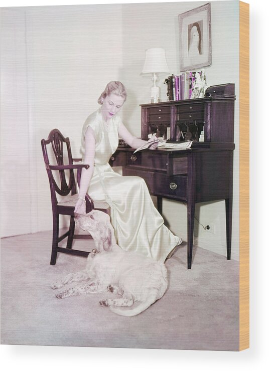 Joan Fontaine Wood Print featuring the photograph Joan Fontaine #15 by Silver Screen