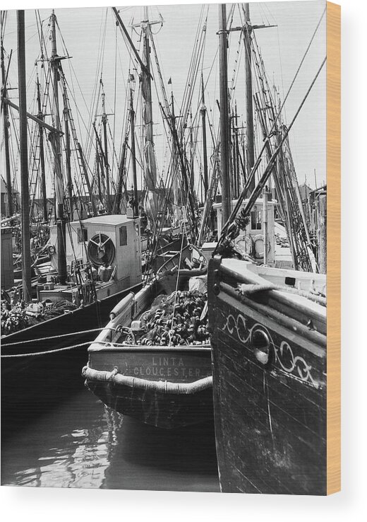 1920s 1930s Commercial Fishing Boats Wood Print