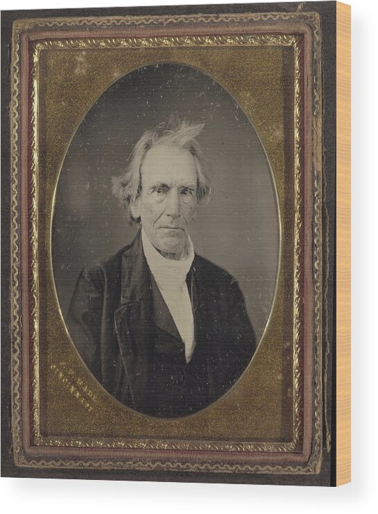 1855 Wood Print featuring the painting Daguerreotype Man, C1855 #2 by Granger