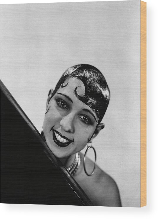 Model Wood Print featuring the photograph Portrait Of Josephine Baker #2 by George Hoyningen-Huene