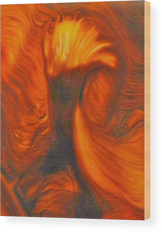 Abstract Painting Wood Print featuring the painting Reaching for the Light #2 by Charles Lucas
