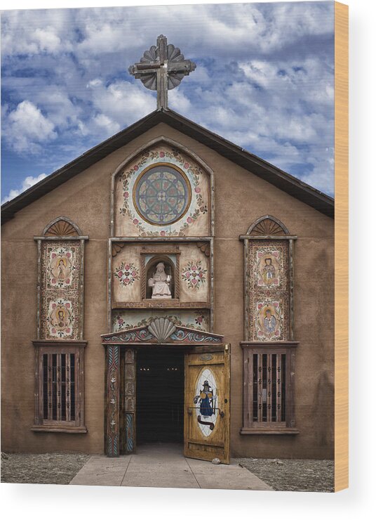 Santo Wood Print featuring the photograph Santo Nino Chapel by Nikolyn McDonald