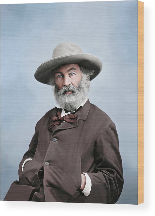Vertical Wood Print featuring the photograph Walt Whitman Portrait Circa 1861-1865 #2 by Stocktrek Images