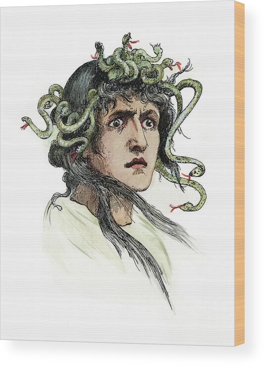 Medusa Gorgon Goddess Wood Print